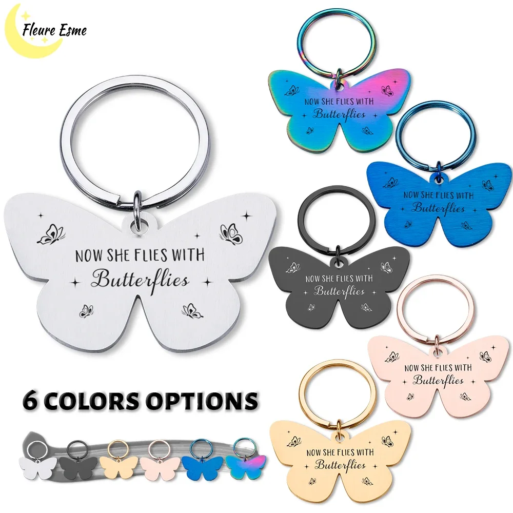 

Keychain Gift for Mom Keychain Mother's Day Present Colorful Butterfly Key Chain Cute Key Chains Gifts Keys Accessories