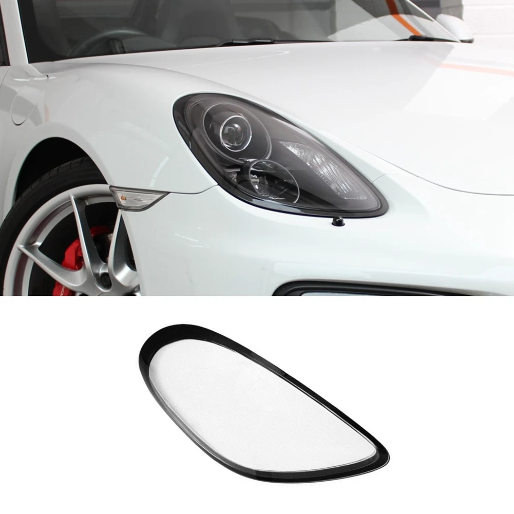 Per Porsche Cayman 981 2012-2016 faro paralume trasparente copertura faro lampada Shell fari lente, destra