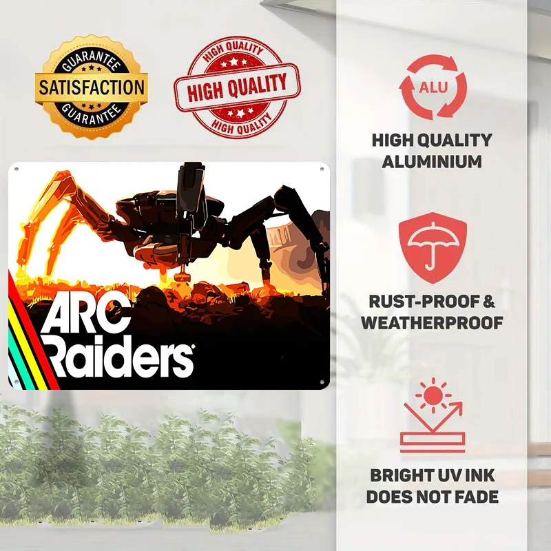 Arc Raiders Game Artwork Metal Poster Perfect Gift for Fans Lovers Customized Wall Art Metal Sign for Decoration Room Ornaments