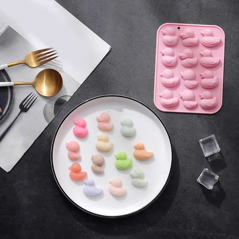 Q39B 12 Cavity Ducks Last Less Fondant Силиконовая плесень