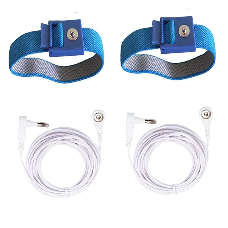 

Grounding Bracelet Wrist Strap Wrist Band 2 Sets Wrist Strap For Healthy Grounding Energy With 2 Straight Cords Without Mats