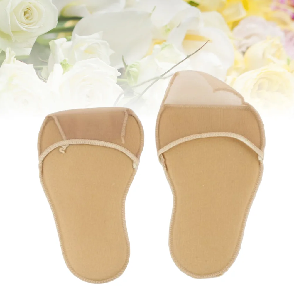 1 Pair of Long Surround Ultra-soft Forefoot Cushions Invisible Sponge Foot Pad High-heeled Shoes Protectors (Khaki)