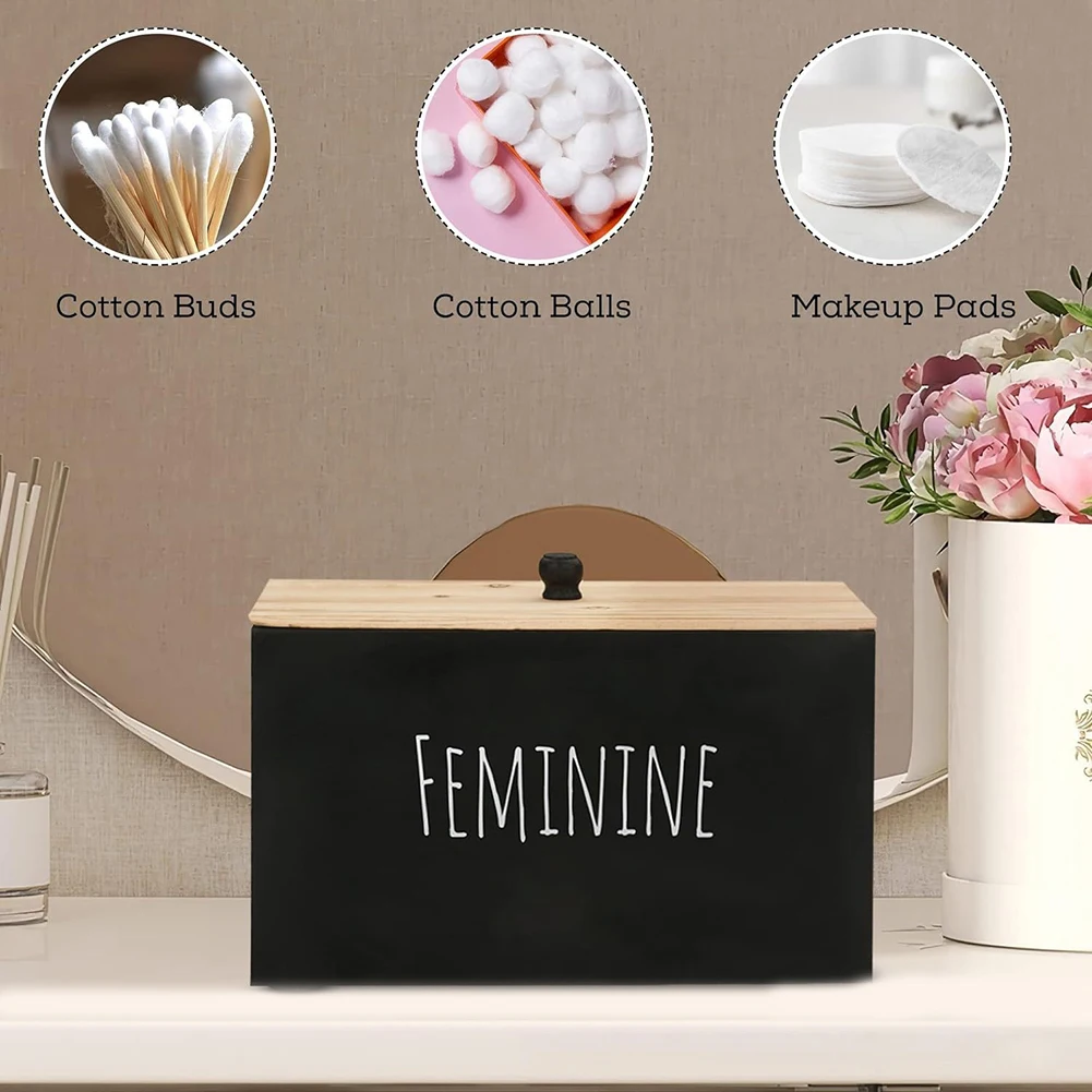 Laundry Pod Container Tampon Holder Lint Bin With Lid Farmhouse Organization