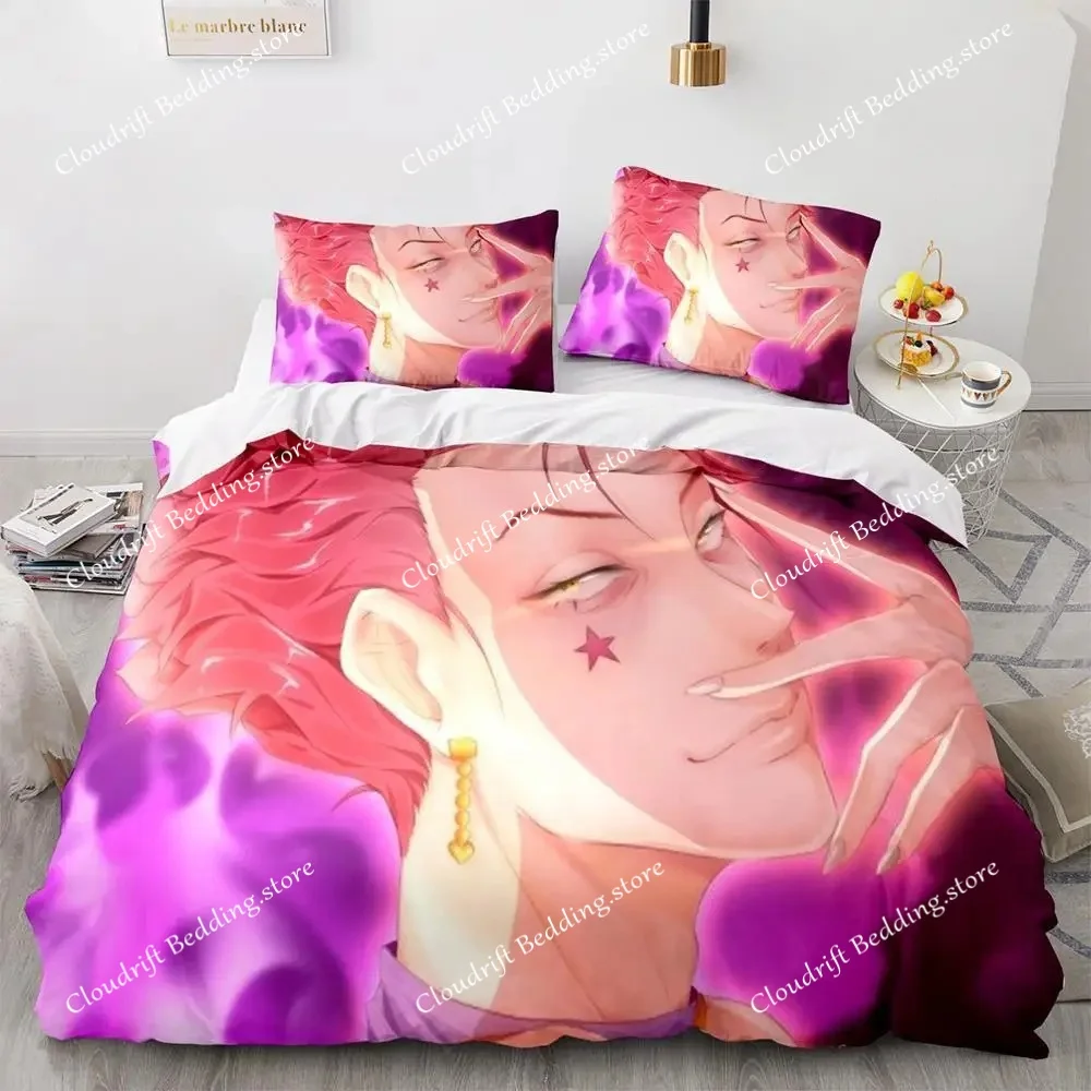 

Комплект постельного белья Hunter × Hunter: односпальный, двуспальный, королевский размер, для взрослых и детей, с 3D-принтом аниме, пододеяльник и простыни