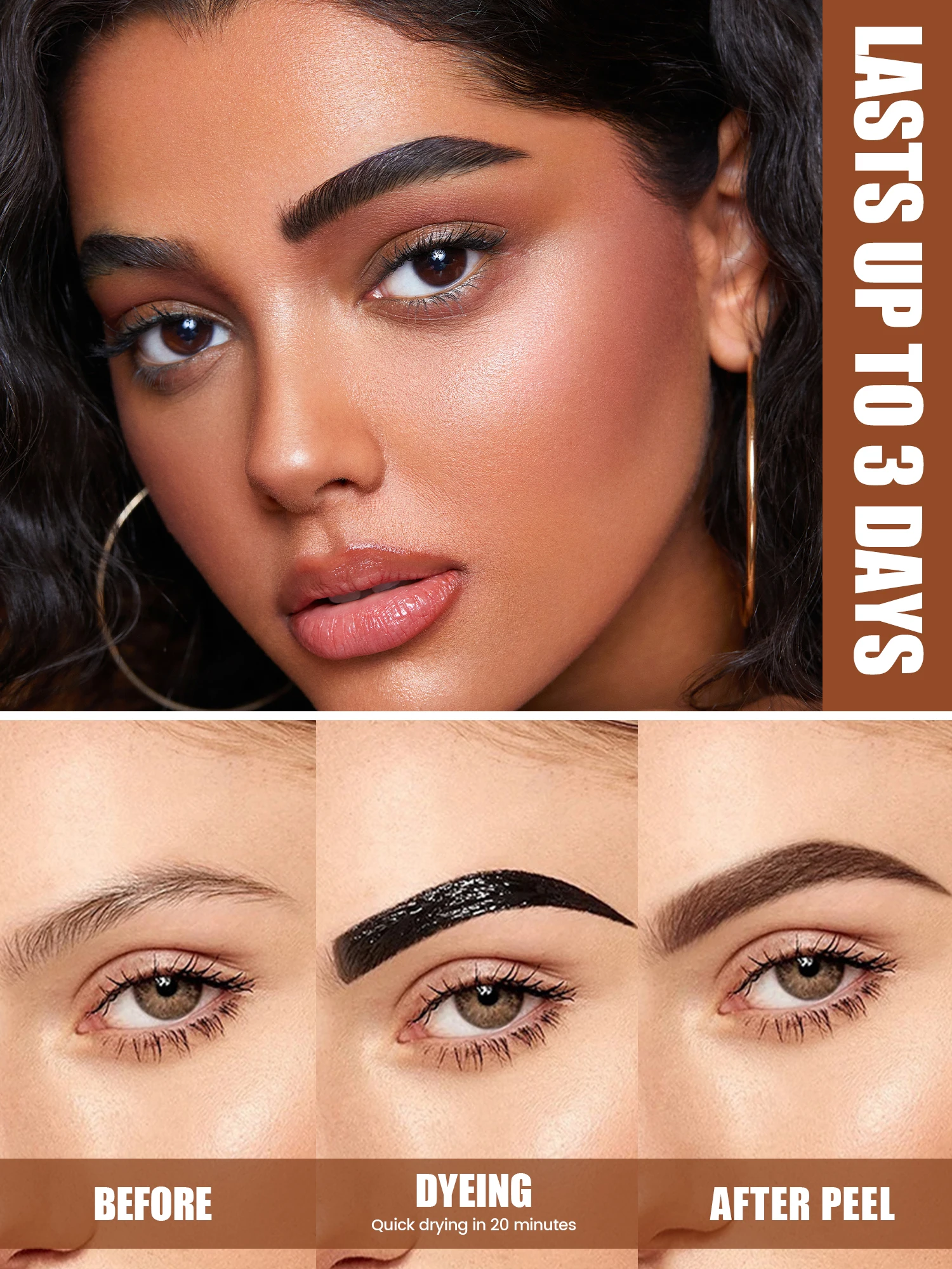 MLSMILE 2025 ครีมย้อมสีคิ้วติดทนนานแบบลอกออก เจลคิ้วกันน้ำ 5 สี