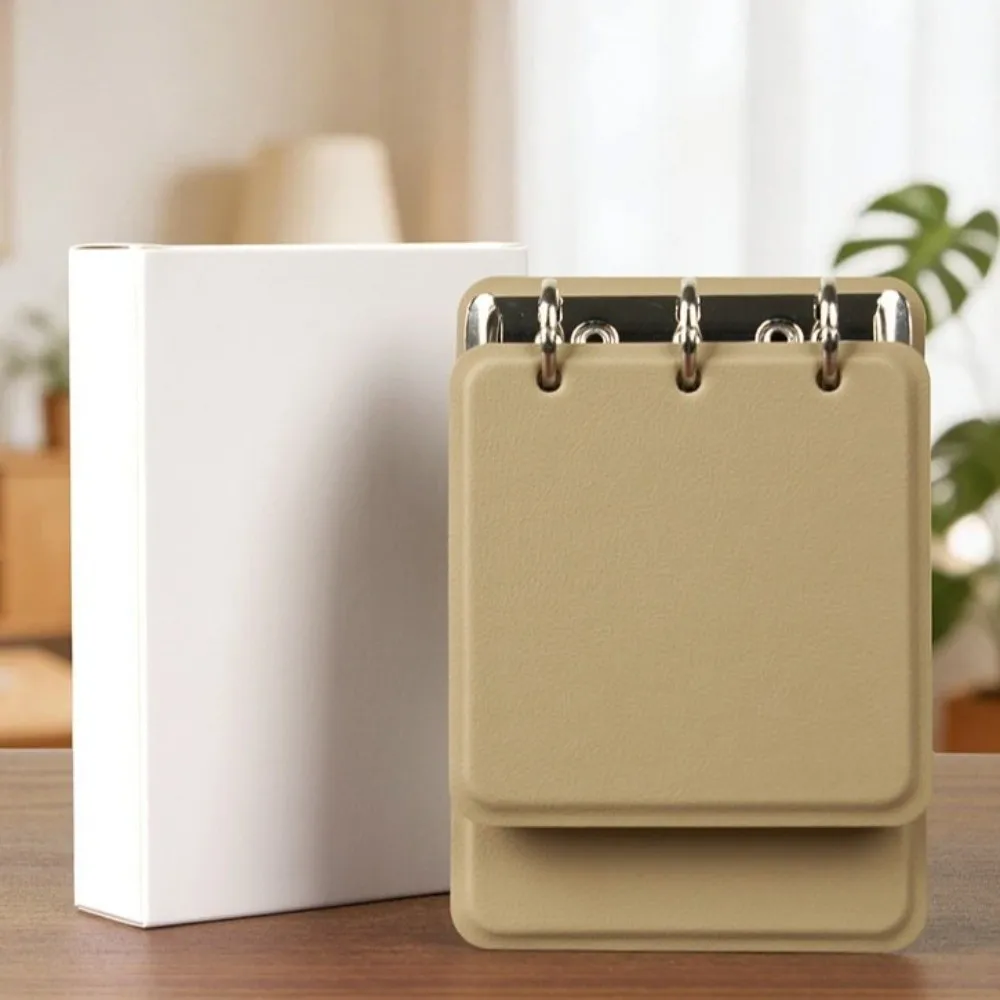Multi-functional 3-Ring Binder Loose-Leaf Notebook Refillable PU Leather Cover Notepad Portable Pocket Journal Students