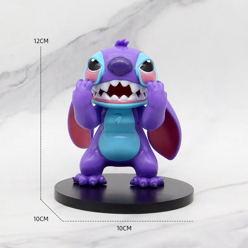 Anime Stitch Doll Figures 12cm Stitch Doll Cartoon Stitch Toys Ornaments Micro Cake Desk Decoration Birthday Gift Collectibles C