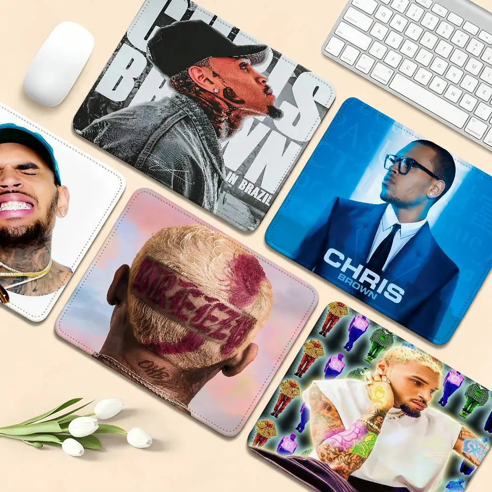 popular singer Chris Brown Custom Skin Office Student Gaming Thickened Pad Non-slip Cushion Mouse Pad for PC Computer Table
