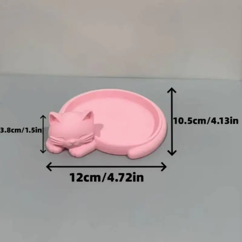 Cute Cat Jewelry Tray Bathroom Bedroom Sink Vanity Entryway Tabletop Storage Tray