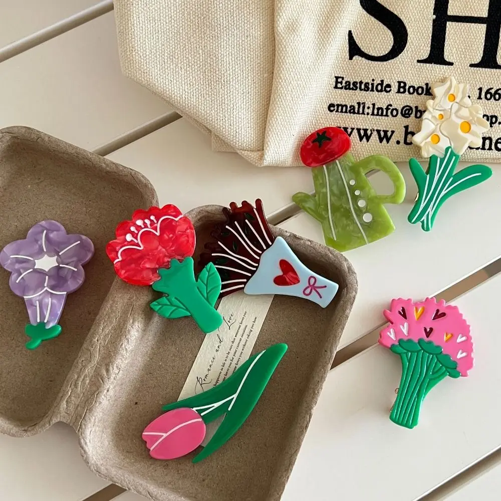 

Fruit Cartoon Animals Hair Clip Barrette Vegetable Acetic Acid Flower Hairpin Cute Headwear Tulip Duckbill Clip Girls