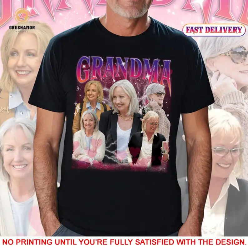 Custom Funny Photo Grandma T-Shirt, Personalized Mother's Day Gift Idea for Wife or Mama, Shirt With Nana Face on It Tee