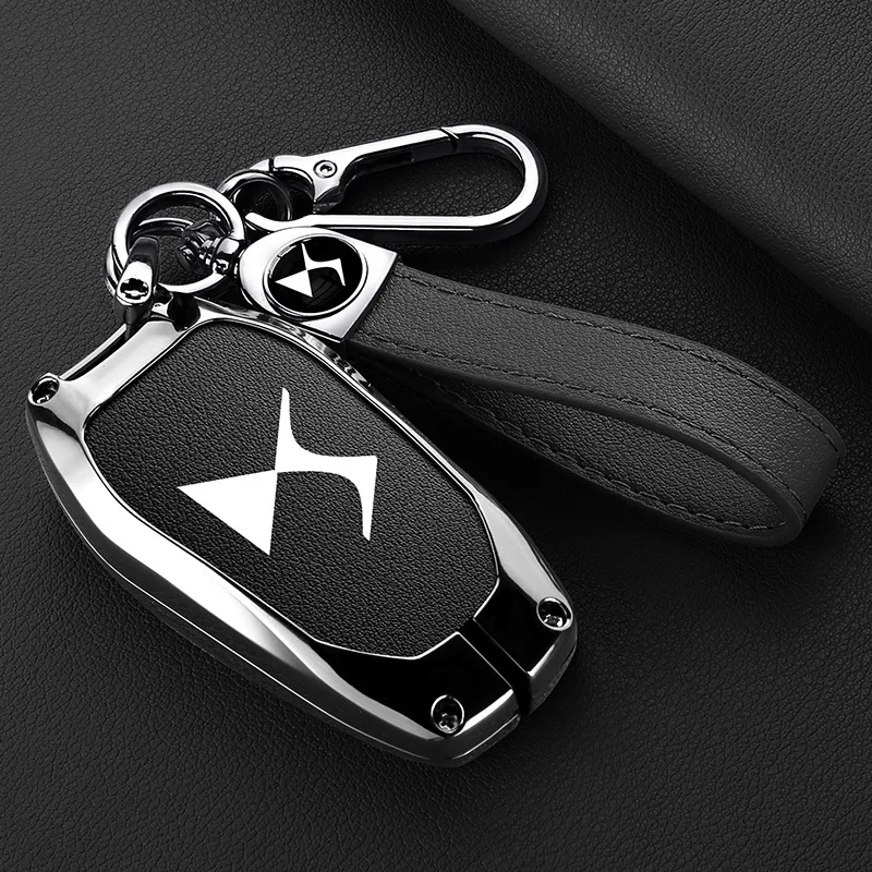 Кожаный чехол для автомобильного ключа из цинкового сплава, защитный чехол для автомобильного ключа для Citroen DS Spirit DS3 DS4 DS5 DS6 DS7 Crossback DS9 Кожаный чехол для автомобильного ключа из цинкового сплава, защитный чехол для автомобильного ключа для Citroen DS Spirit DS3 DS4 DS5 DS6 DS7 Crossback DS9