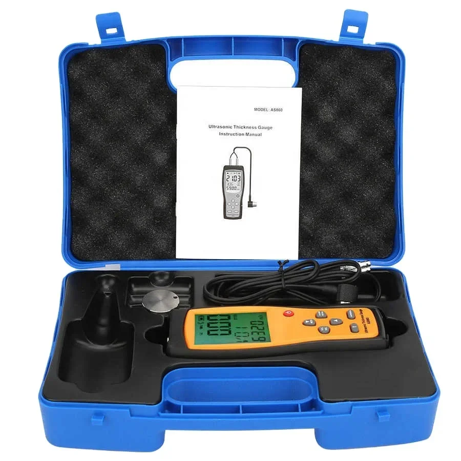 AS860 Digital Ultrasonics Thickness Gauge Sound Meter 1.0-300.0mm