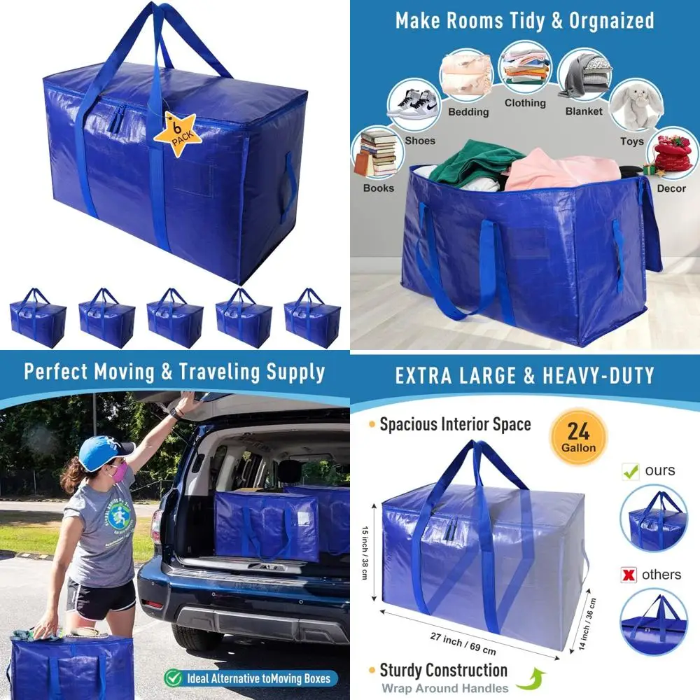 أكياس تخزين متينة ذات سعة كبيرة للمساحة المدمجة، منظم مثالي للسفر مع إغلاق بسحاب ومقابض متينة