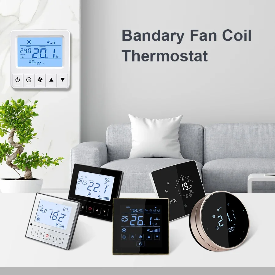 Bandary Google Nest Home Fan Coil Programmable Electrical Digital Wifi Floor Heating Thermostat Wifi Smart for Home