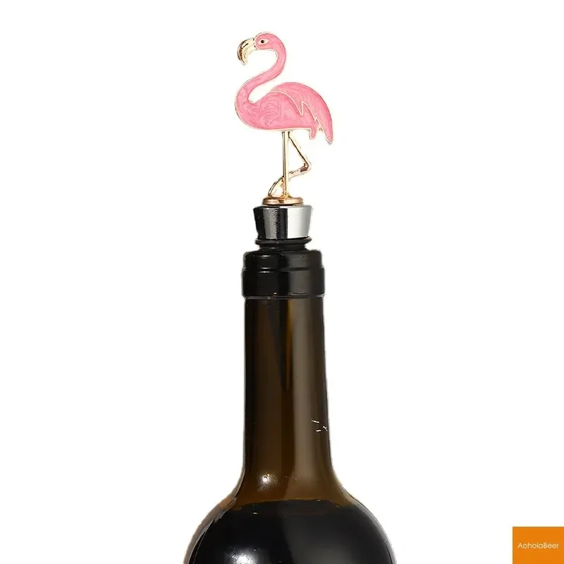 Bar Accessories Home Bars Flamingo Letter Shape Bottle Stoppers Wine Plug Home Bar Bottle Decor Crafts Resin Wine Stopper Keeper