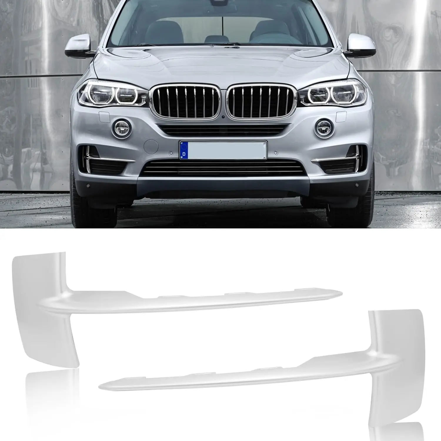 

BMW X5 F15 Front Bumper Grille Trim 2 Pack 2014-2018 Replace 51117303113 51117303114 Lower Face Bar Cover