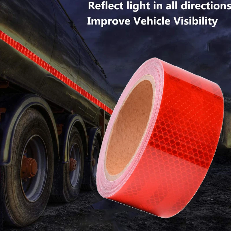 Truck Reflective Stickers Safety Warning Tape Waterproof Night Light Trailer Reflector Strip