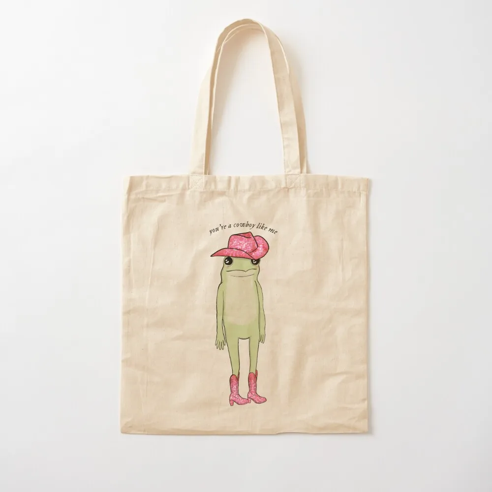 

you're a cowboy like me frog Tote Bag Shopper bag Handbags women tote bag men Canvas Tote