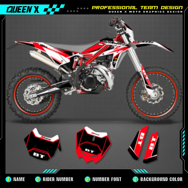 

Queen X MOTOR мотоциклетные наклейки с графикой на заказ, комплект наклеек для BETA Xtrainer 2020 2021 2022 09