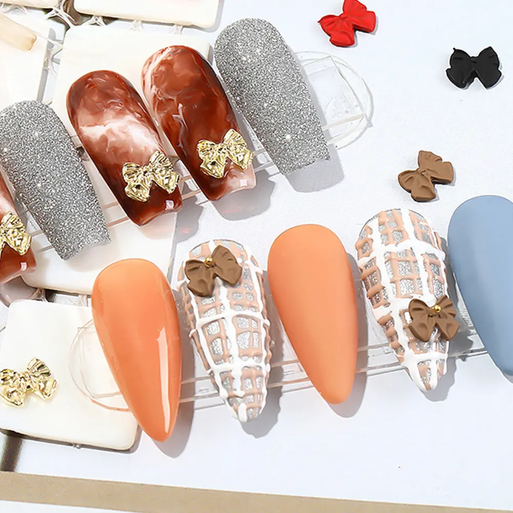 

35Pcs Frosted Bowknot Nail Decorative Ornaments Easy Use Manicure Accessories Nail Art Bowknot Decor Fingertip Ornament Stylish