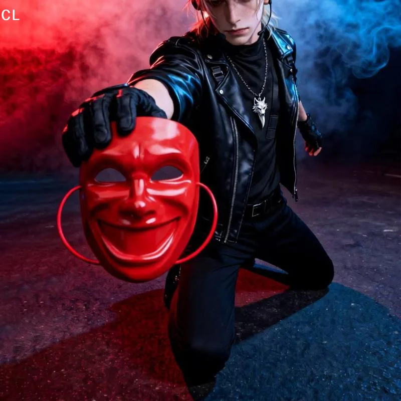 Photo Prop Full Face Mask Props Mask Simple Creative The Phantom Dancer Mask Personality Red/black Party Cosplay Props Christma