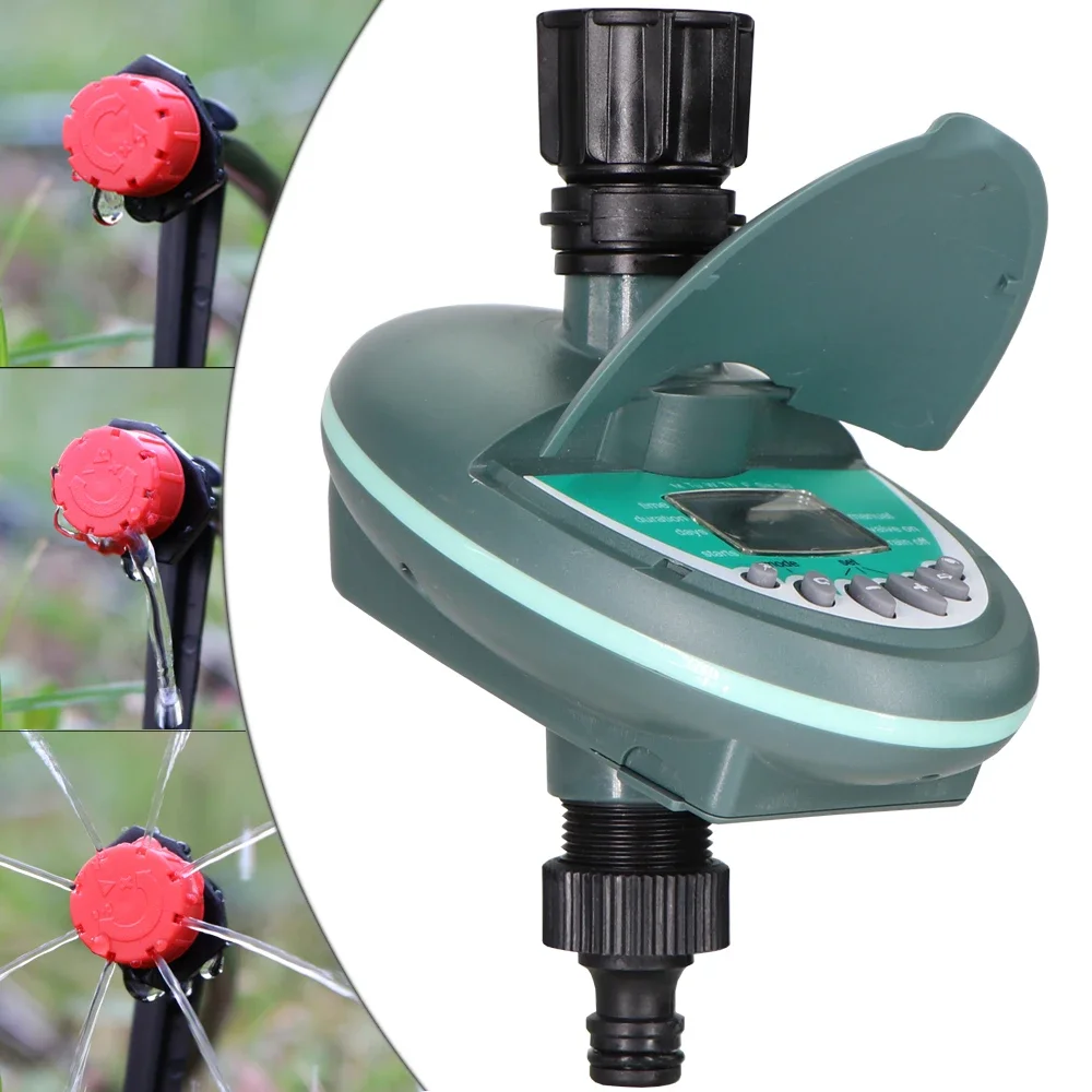 Garden Irrigation Timer LCD Display Watering Controller Daily Weekly Programming Greenhouse Potted Plants Automatic Sprinklers