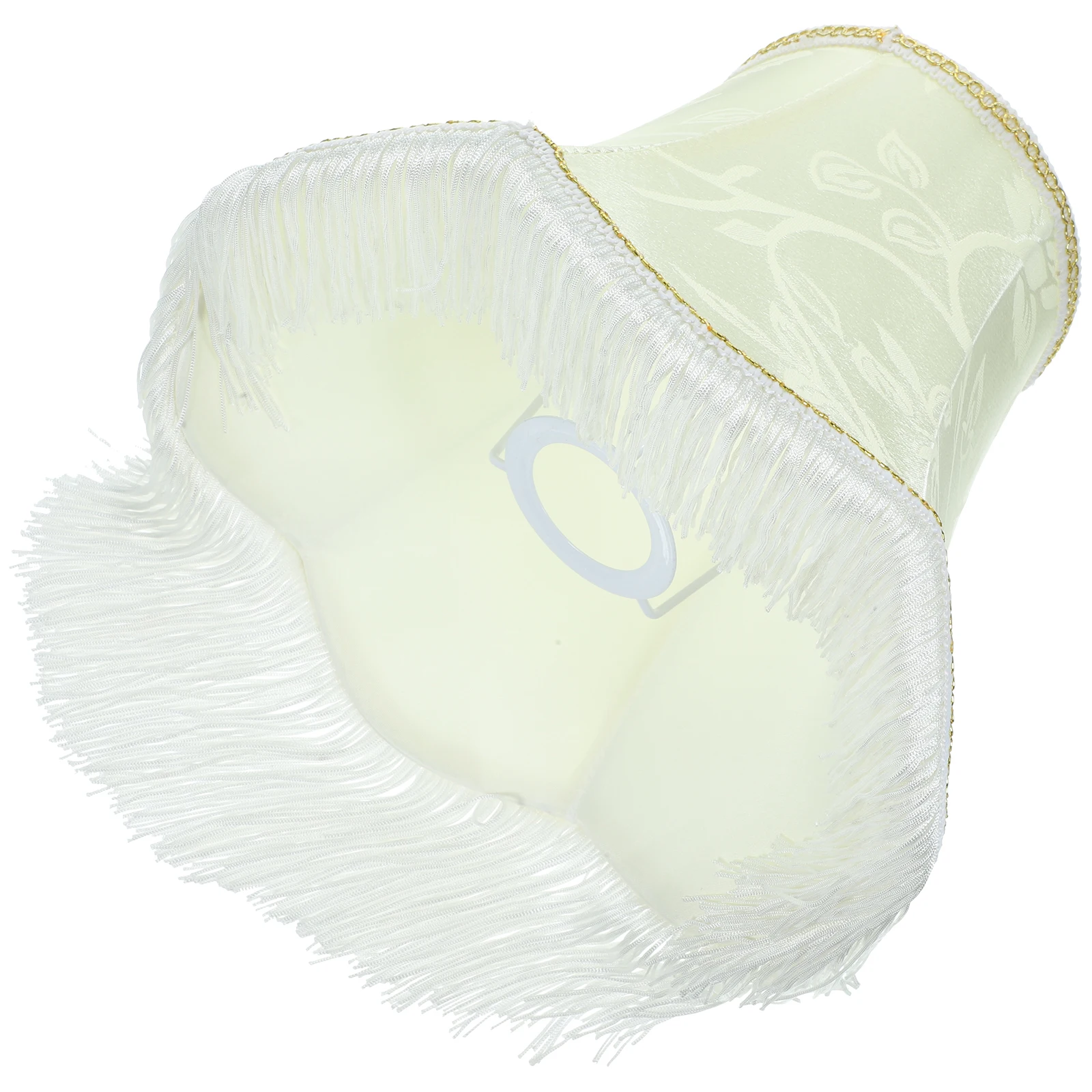 

Unique Fabric Lampshade 13x25x19 Gold Flower Fringe Bedside Table Shades Scalloped Victorian Tassel European Home Decor Desk