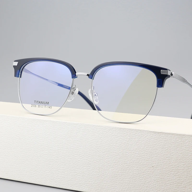 

Titanium Frame Polygonal Glasses Frame Men Acetate Eyebrow Frame Fashionable Glasses Women Light Luxury Vintage Eyewear
