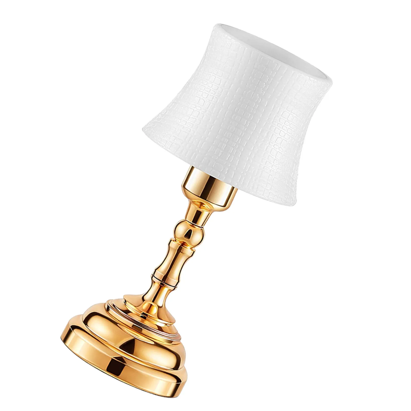 

Dollhouse Mini Lamp 1:12 Scale - Modern Metal LED Table Light with Soft Glow, Ideal for Dollhouse Room Decor and Ob11 Scene