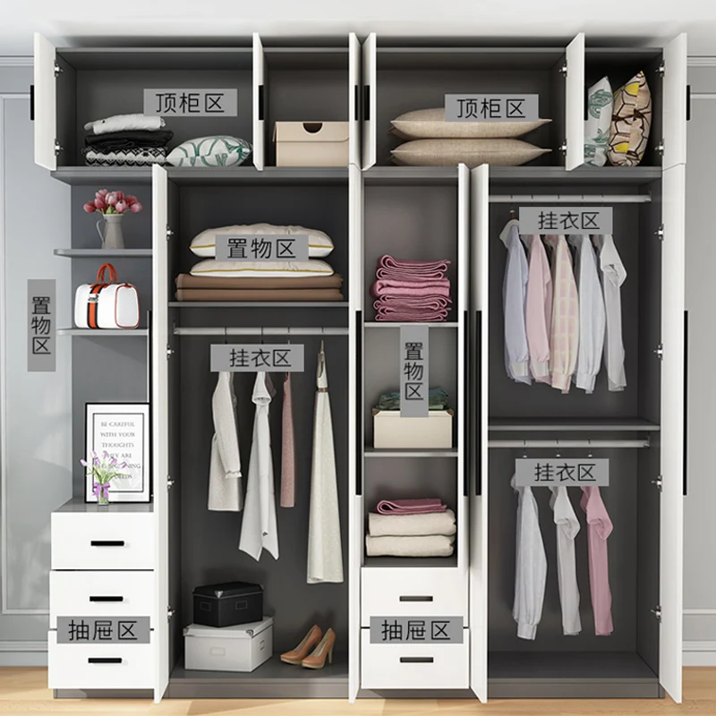 غرفة نوم منزلية قابلة للتخصيص، خزانة تخزين بسيطة، خزانة ملابس للأطفال في لوح حبيبي للإيجار، شقق صغيرة، باب من الخشب الصلب #2