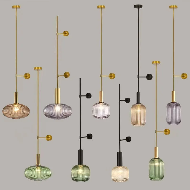 Nordic high-end living room corridor aisle personalized long wall lamp model room  hotel bedside long pole wall lamp