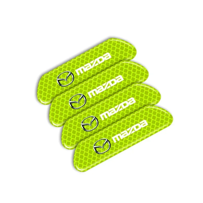 4PCS/set Car Door Safety Warning Reflective Mark Sticker Emblem for Mazda 2 3 6 CX3 CX5 MX5 CX7 CX30 CX90 CX60 Wheel Center Caps