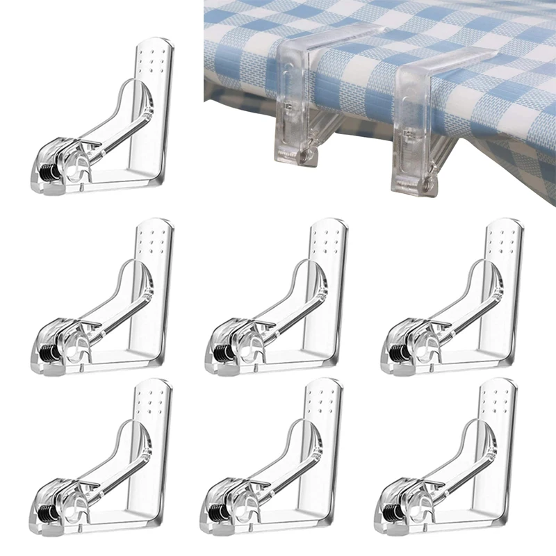 4pcs Transparent Tablecloth Clips Holder Anti-Slip Table Cover Clamps Multi-function Party Wedding Tablecloth Clip Cloth Clamp