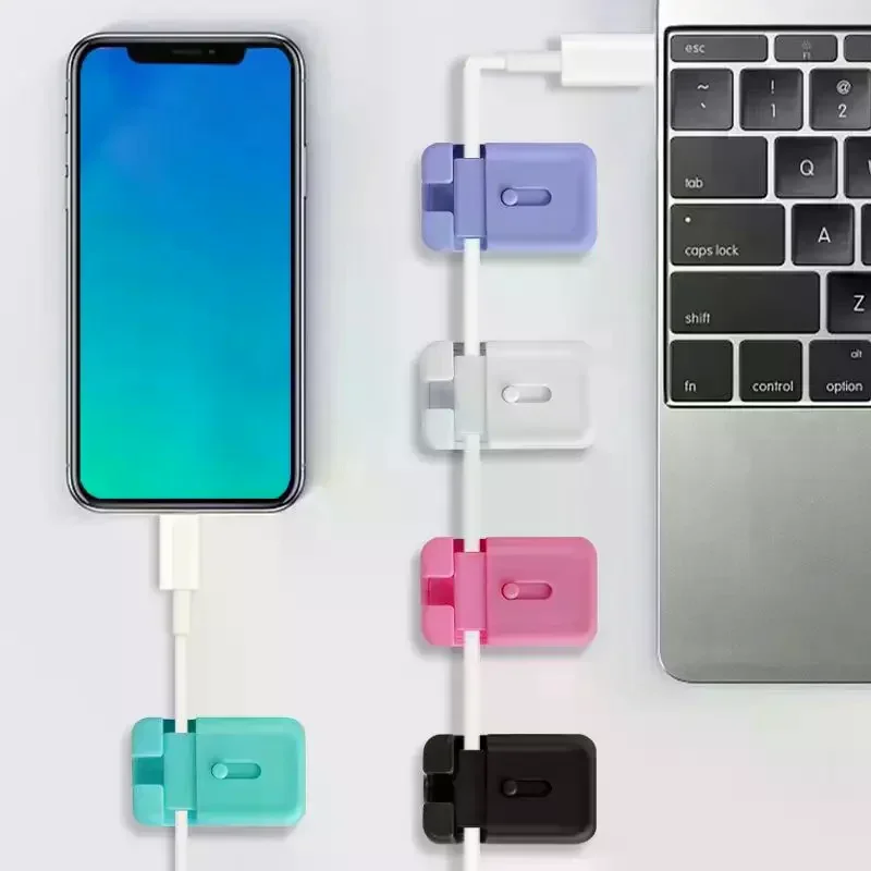 1Pcs Flexible Cable Management Cord Clips Plastic Cable Organizer USB Data Cable Winder For Mouse Headphone Car Wire Holder