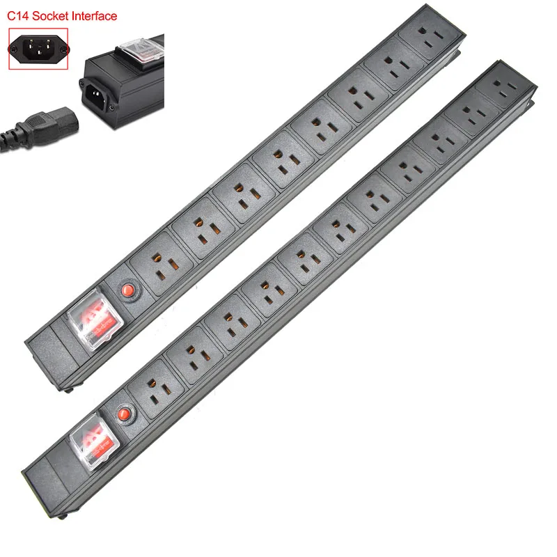 

wireless aluminium alloy Network Cabinet Rack C14 port PDU power strip 1-11 Unit US output socket 16A 3500W overload protection