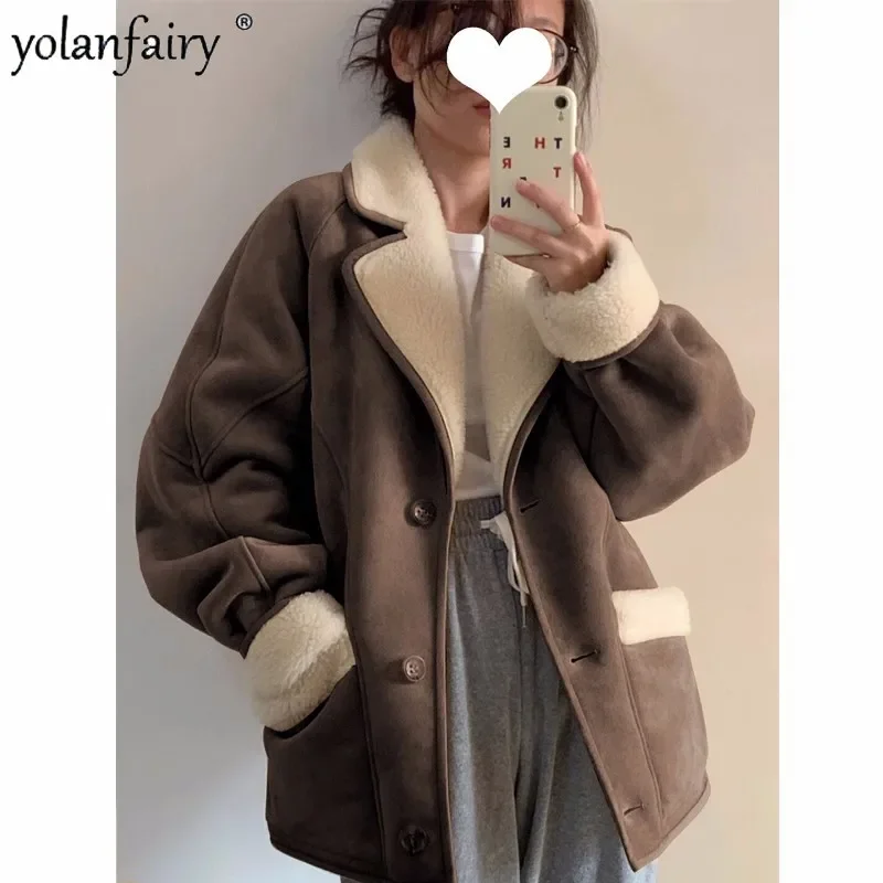 New Pure Wool Coats Women Composite Fur Integrated Clothes for Woman Suede Fur Coat Korean Jackets Women\'s Winter Jacket FCY4997