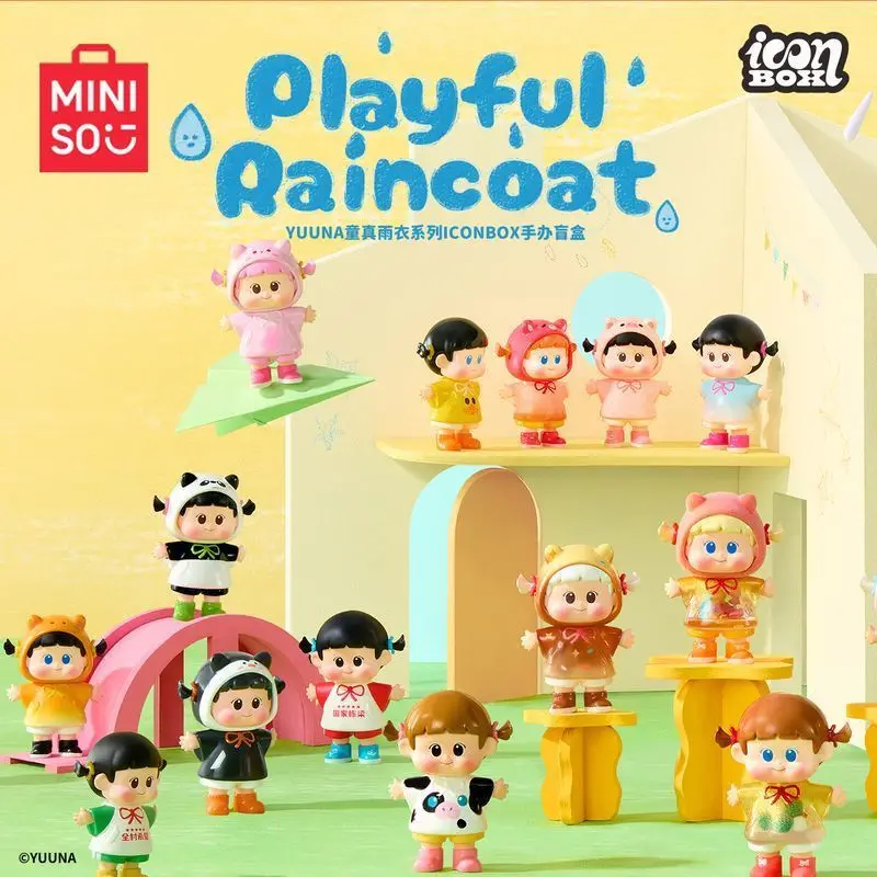 

【Miniso】New Yuuna Playful Raincoat Series Blind Box Small Figurines Cute Collectible Figures Cartoon Decoration Toys Fashionable Birthday Gifts Holiday Gifts