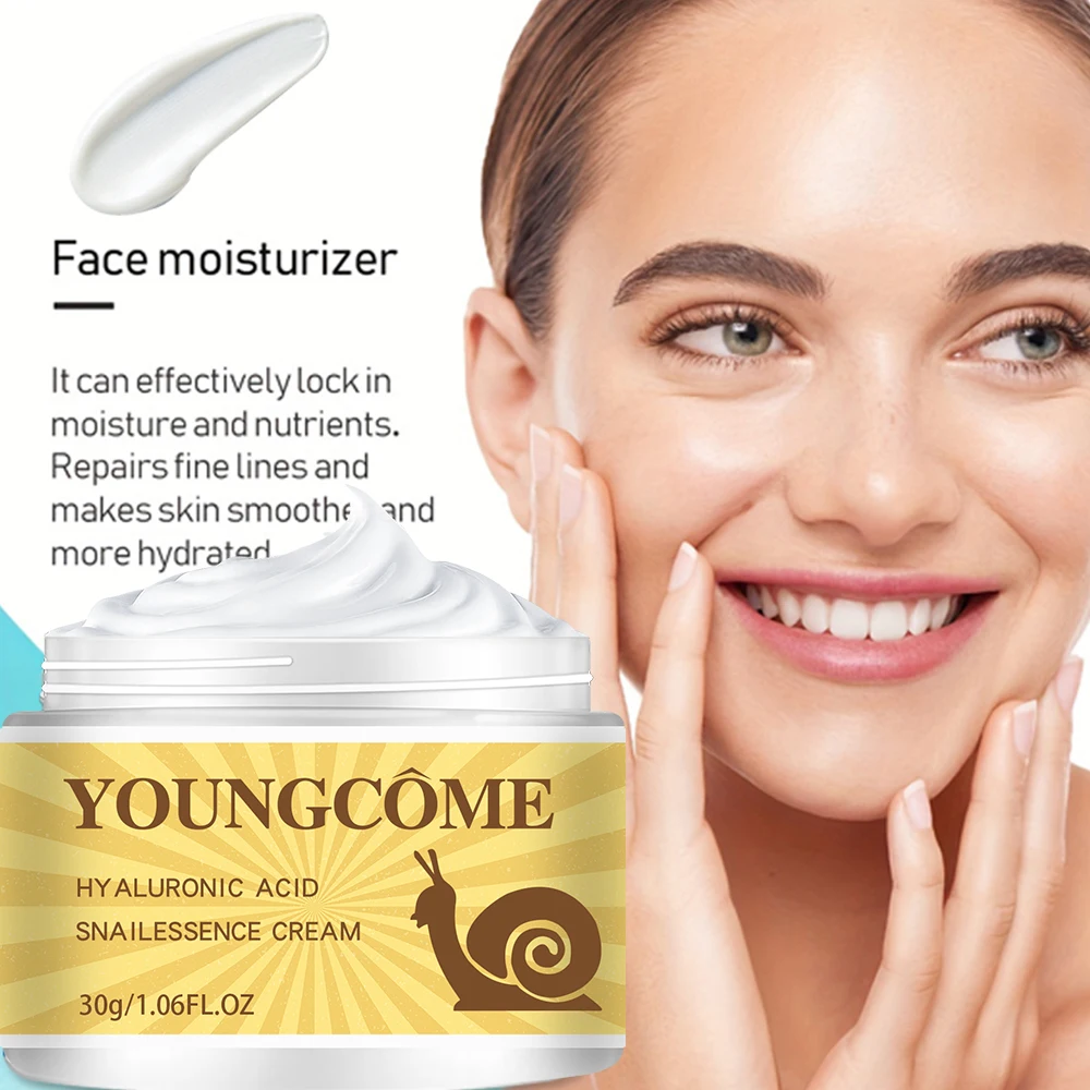 Snail Face Cream Hyaluronic Acid Moisturizing Essence Anti Aging Shrink Pore Whitening Cream Wrinkles Firming Skin Care