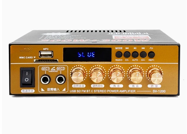 

Mini small Bluetooth hifi power amplifier 220V high-power household lossless 12V card U disk radio and air player