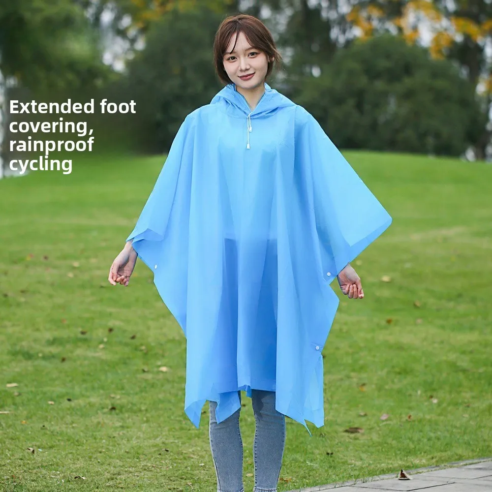 Cape Raincoat Long Transparent Thick Men's and Women's Single Use Adult Large Portable Mountaineering Travel Raincoat Waterproof