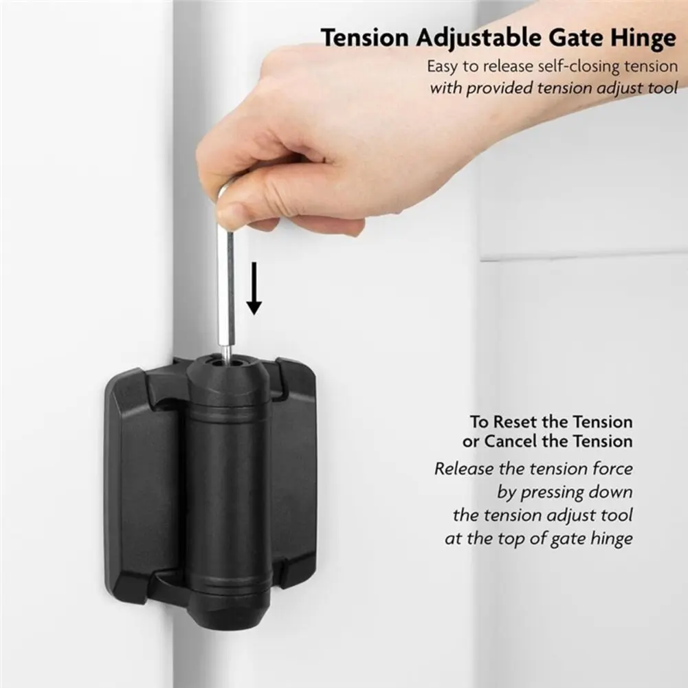 2025 Adjustable Pool Gate Hinges, 2Pcs Rust-Proof Self-Closing Hinges With Alignment Legs For Outdoor Security