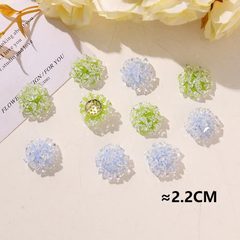 Handmade Clear Glass Beads Sew Cluster Button for DIY Jewelry 5pcs Wholesal Flower Sewing Embellishment Decoration Accessory