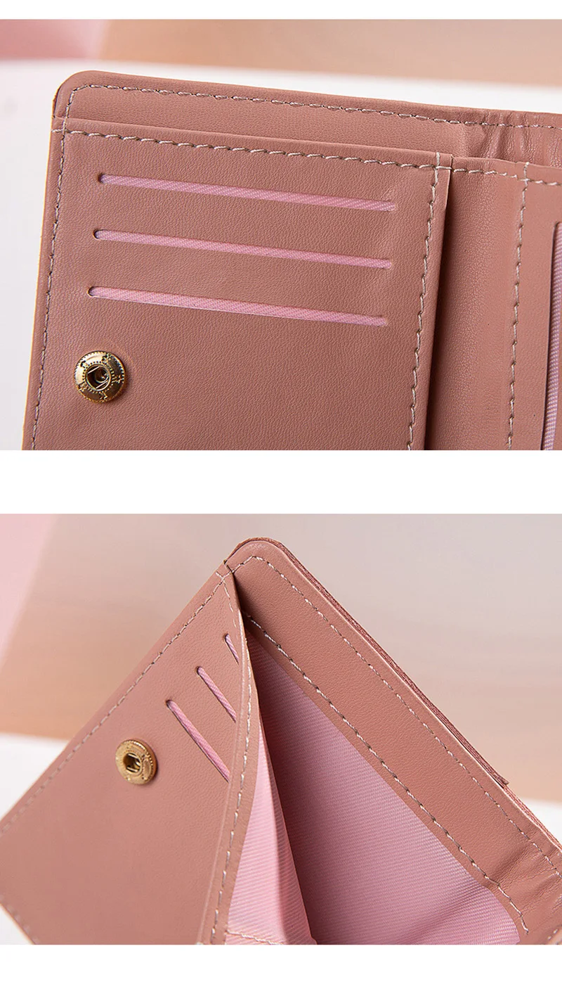 Luxus Marke frauen Brieftasche aus PU Leder Weibliche Karte Halter Geldbörsen Tragbare Damen Kleine Zipper Geldbörsen Mädchen Geschenk – Detail 7