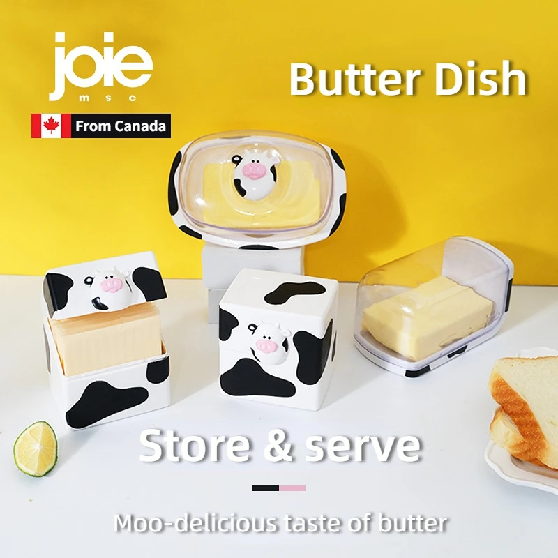 joie MooMoo Butter Dish Butter Container Butter Storage Box for Refrigerator Butter Storage Containers