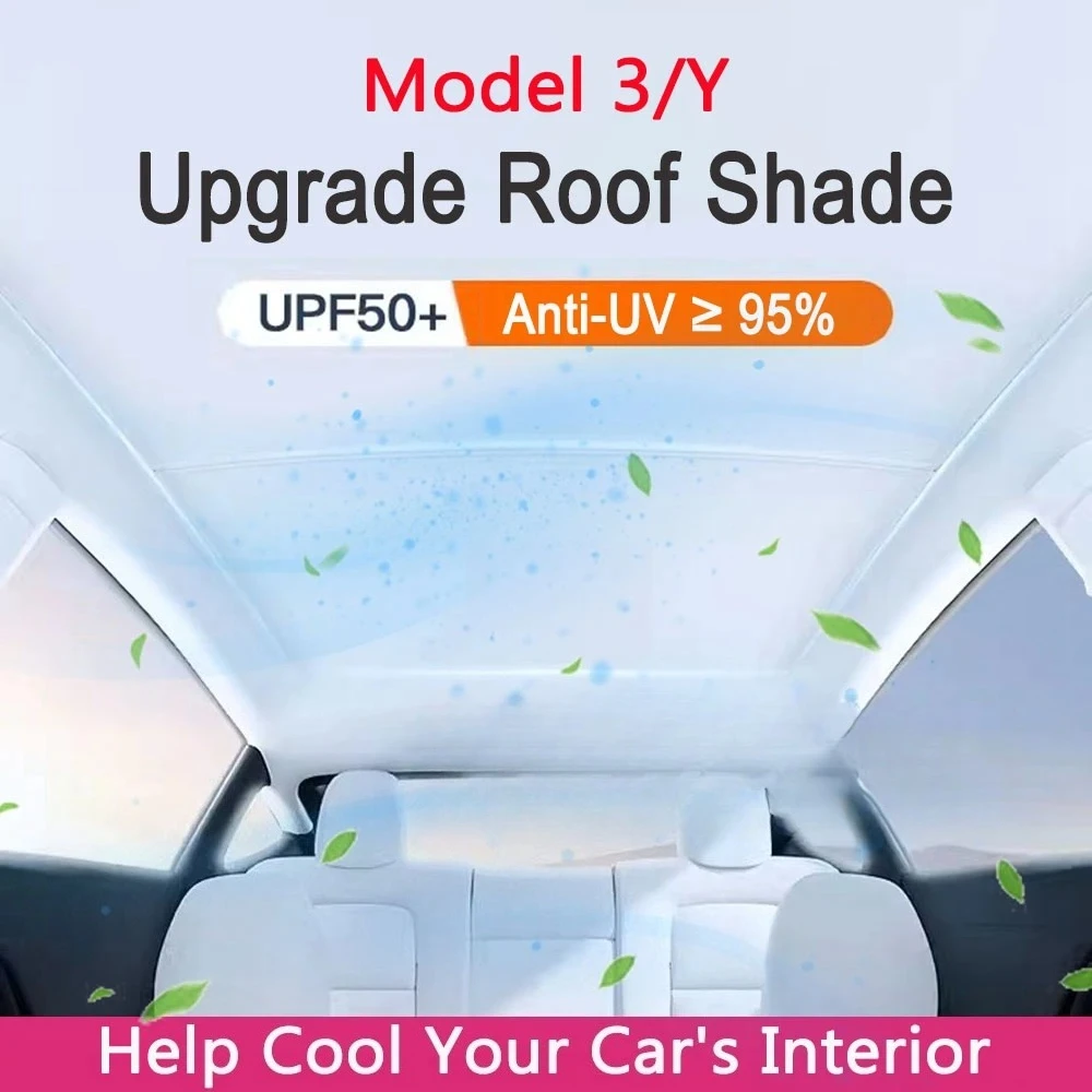

Sunshades For Tesla Model 3 Sunroof Highland 2025 Model Y 2020-25 Ice Cloth Buckle Sun Pare Glass Front Rear Skylight Accessory