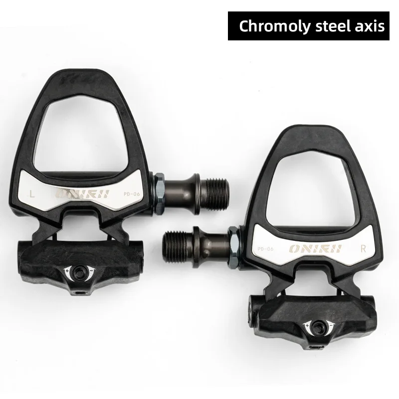 ONIRII PD-06 Racefiets Carbon Lock Pedalen Fiets SPD Zelfsluitend Staal/Titanium 6 Graden Pedaal met Vergrendelingsplaat voor Road NIEUW
