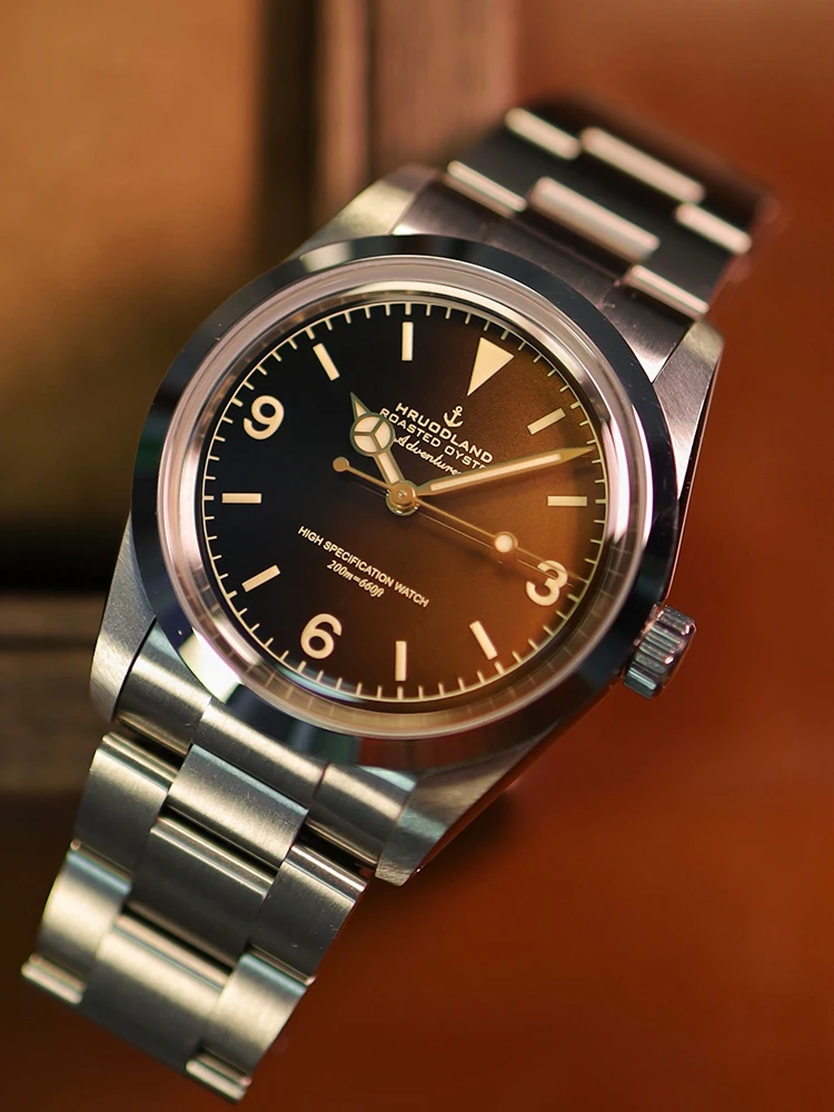 HRUODLAND Herren Automatik Militär Feld-Uhr 36mm PT5000 Saphirglas 200m wasserdicht BGW9 blaue Lume Taucher Sport Armbanduhr Luxus Mechanisch Outdoor Taktisch