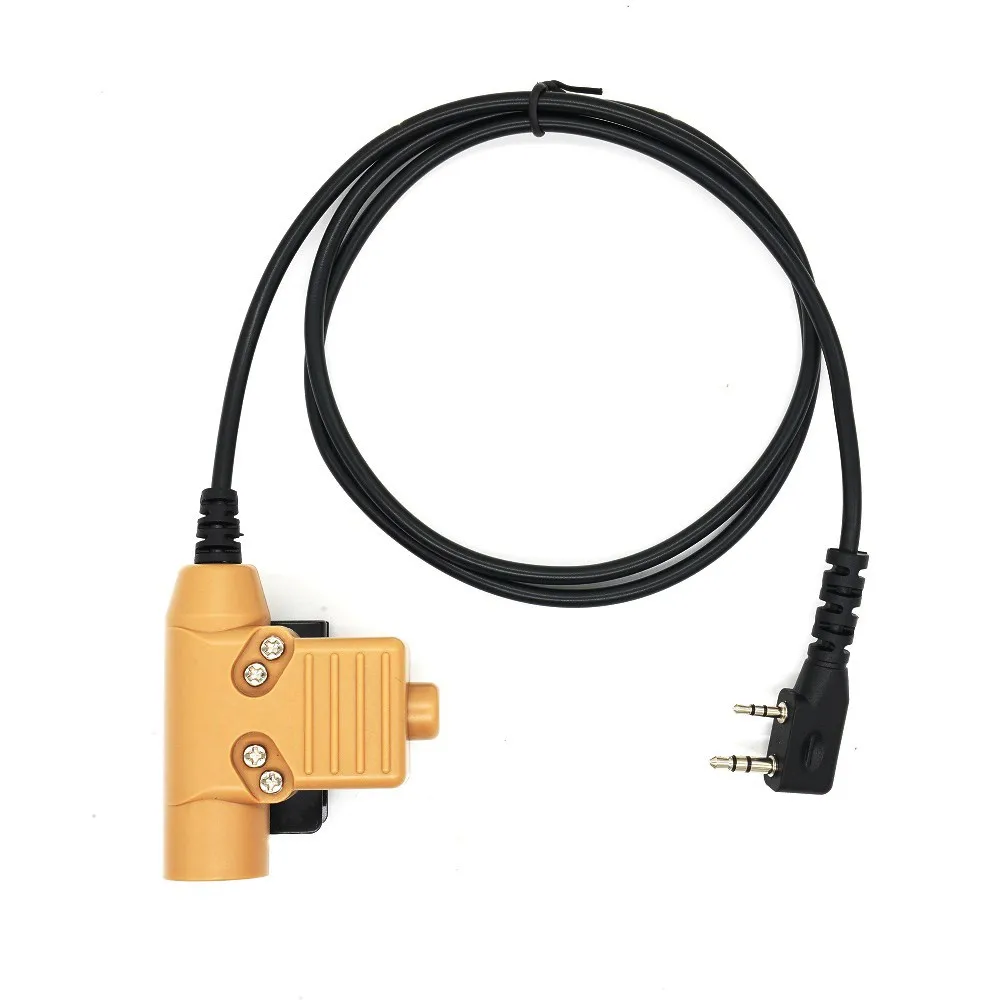 Tactical Headset Adapter PTT for Quansheng UV-K5 Baofeng Kenwood HY tty UV5R UV5Re UV5RA bf888S Black Brown