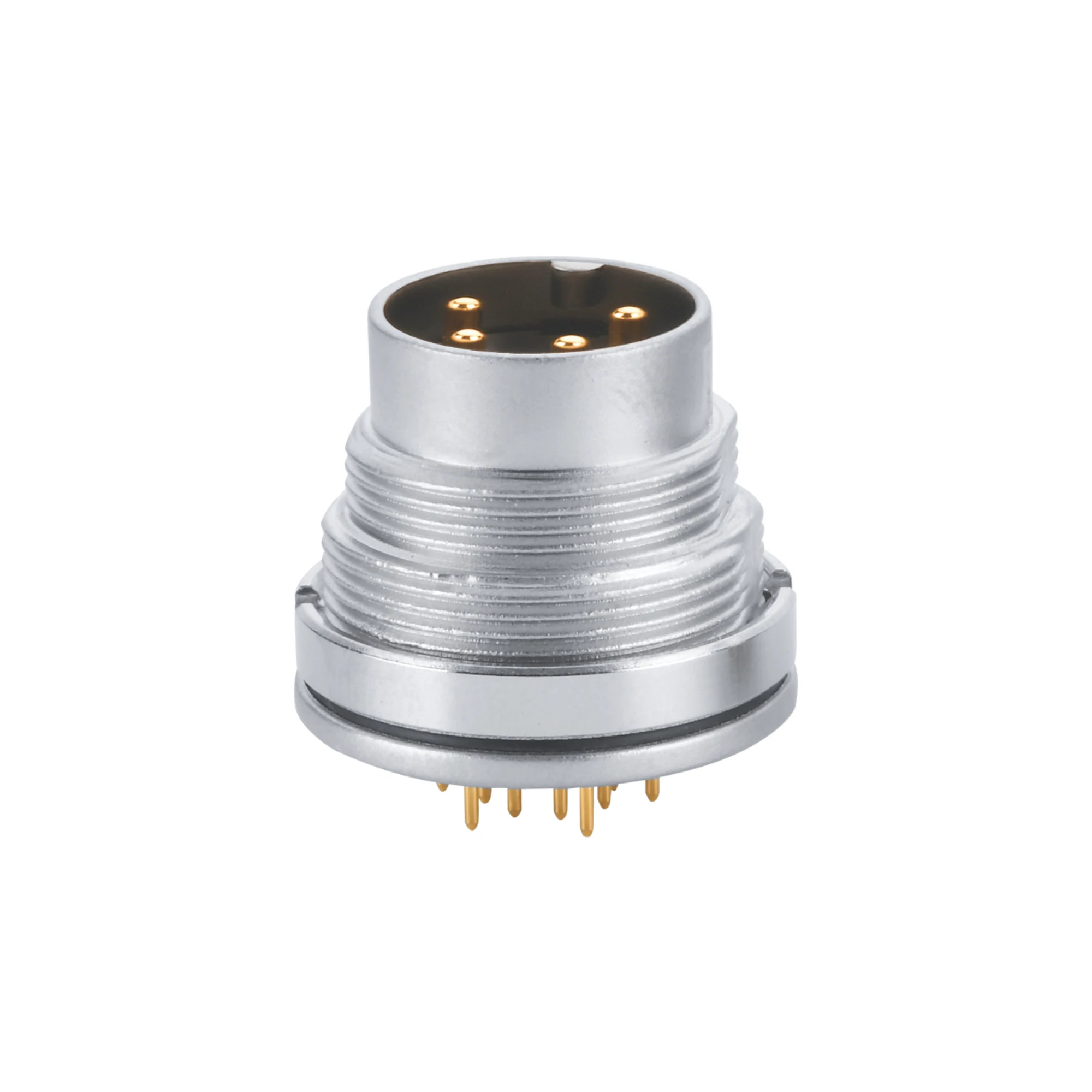 China Supplier M16 Male 2 3 4 5 6 7 8 12 Pin PCB Contacts Front Panel Mount Connector Waterproof Connector